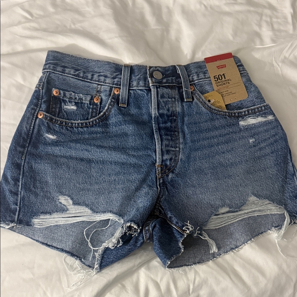 Levi's Distressed Blue Jean Shorts